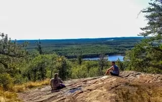 Hikers on top of Eagle Mountain.