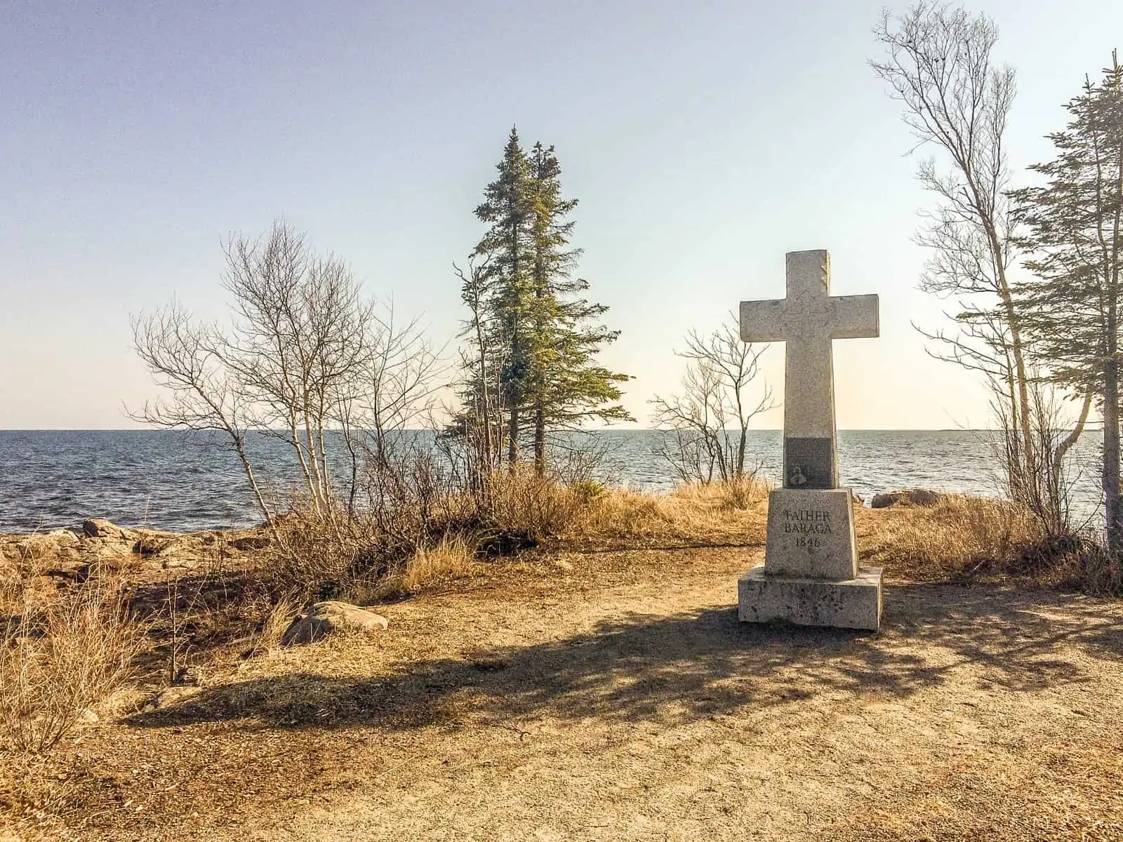 Father Baraga’s Cross Historical Marker in Schroeder