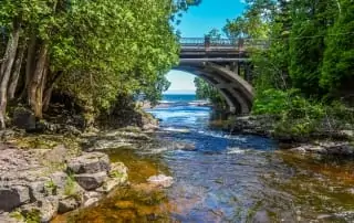 French river and bridge.