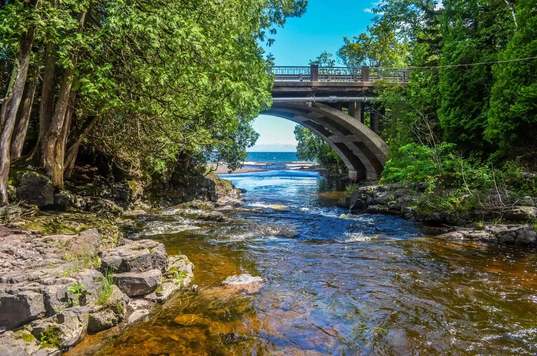 French river and bridge.