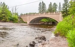 Kelsey Beach river and bridge.