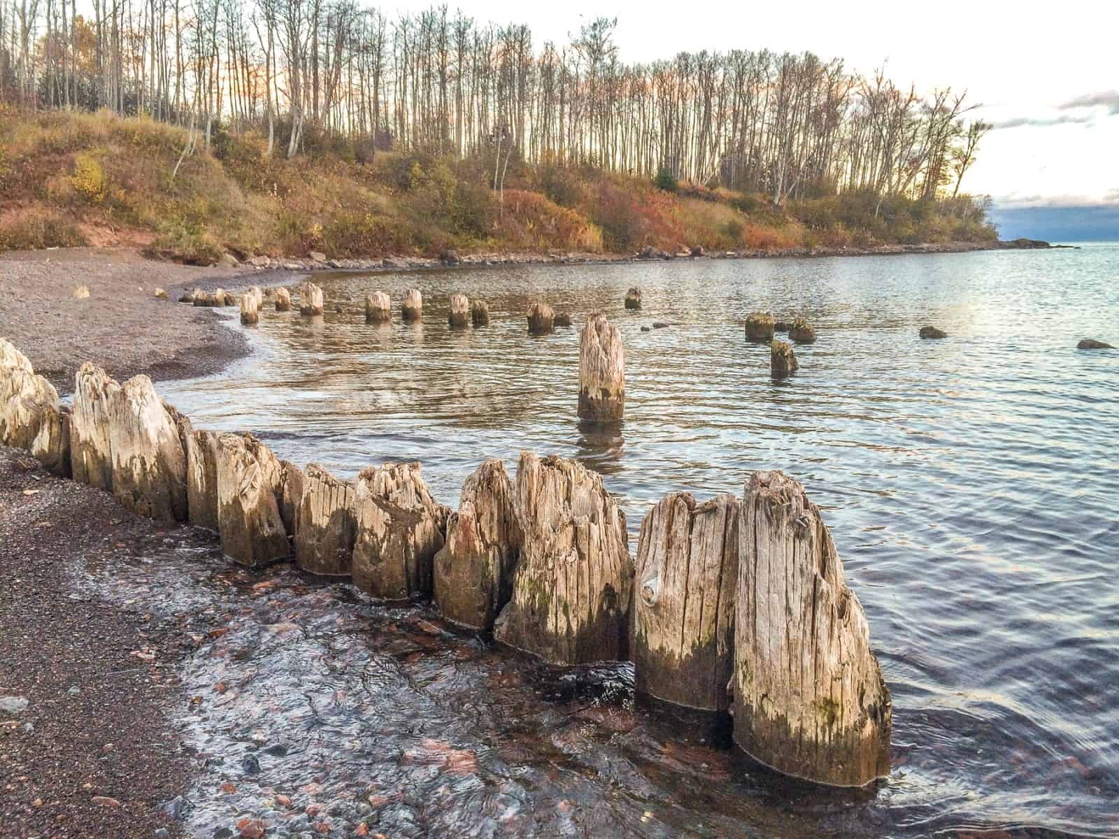 Pilings at Split Rock River Cascade Vacation Rentals