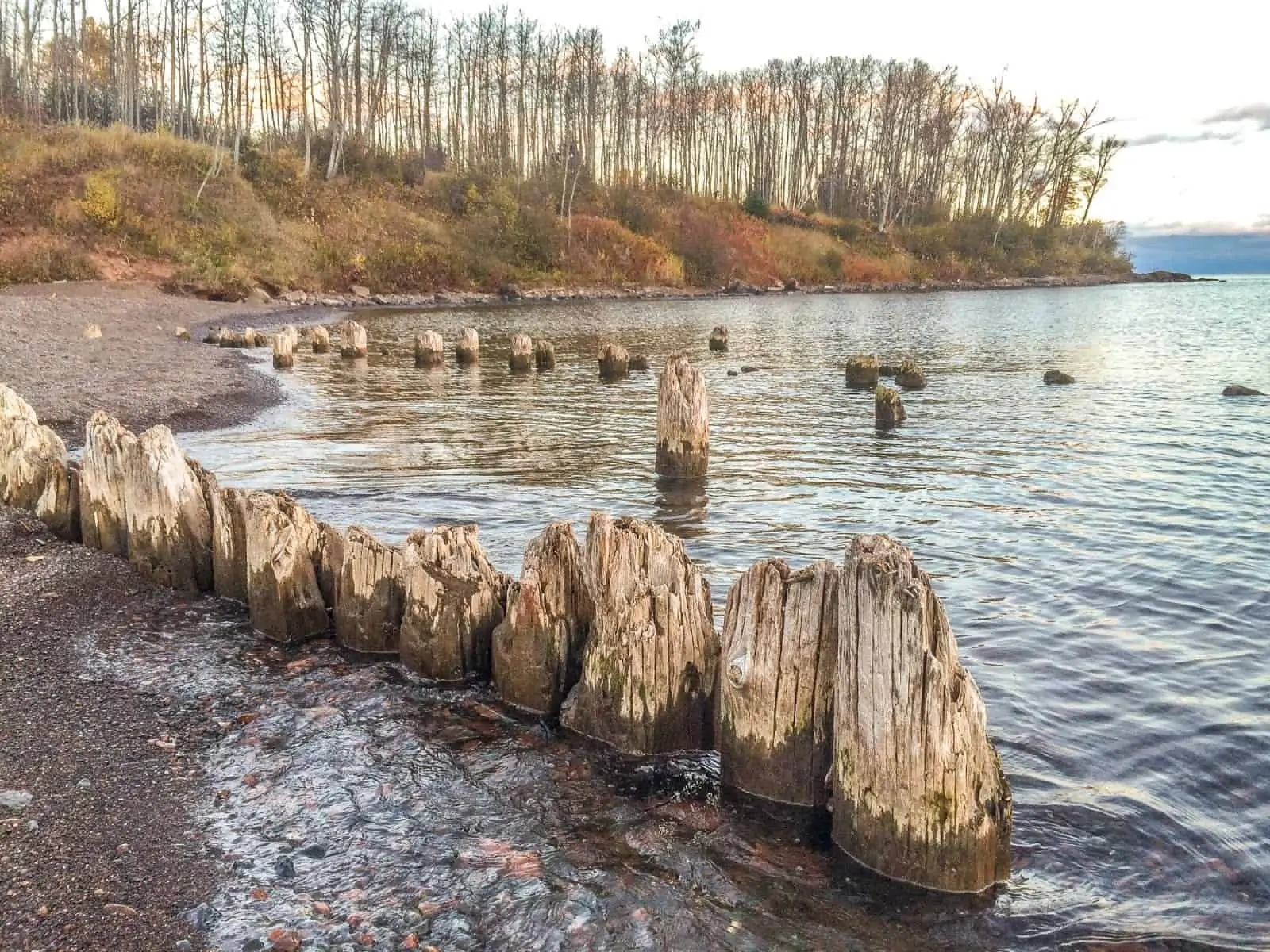 Split Rock River Mouth and Pilings