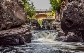 Temperance River rapids and bridge.