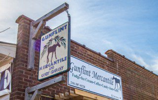 Gunflint Mercantile and Candy Company sign.