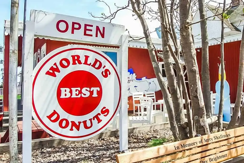 World's Best Donuts shop sign.