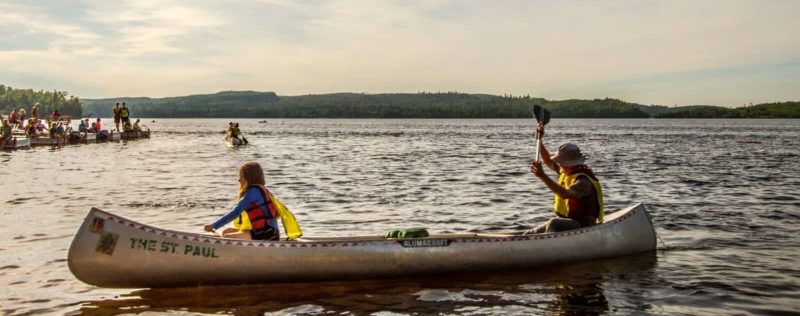 Team in a canoe for the Gunflint Trail Canoe Races