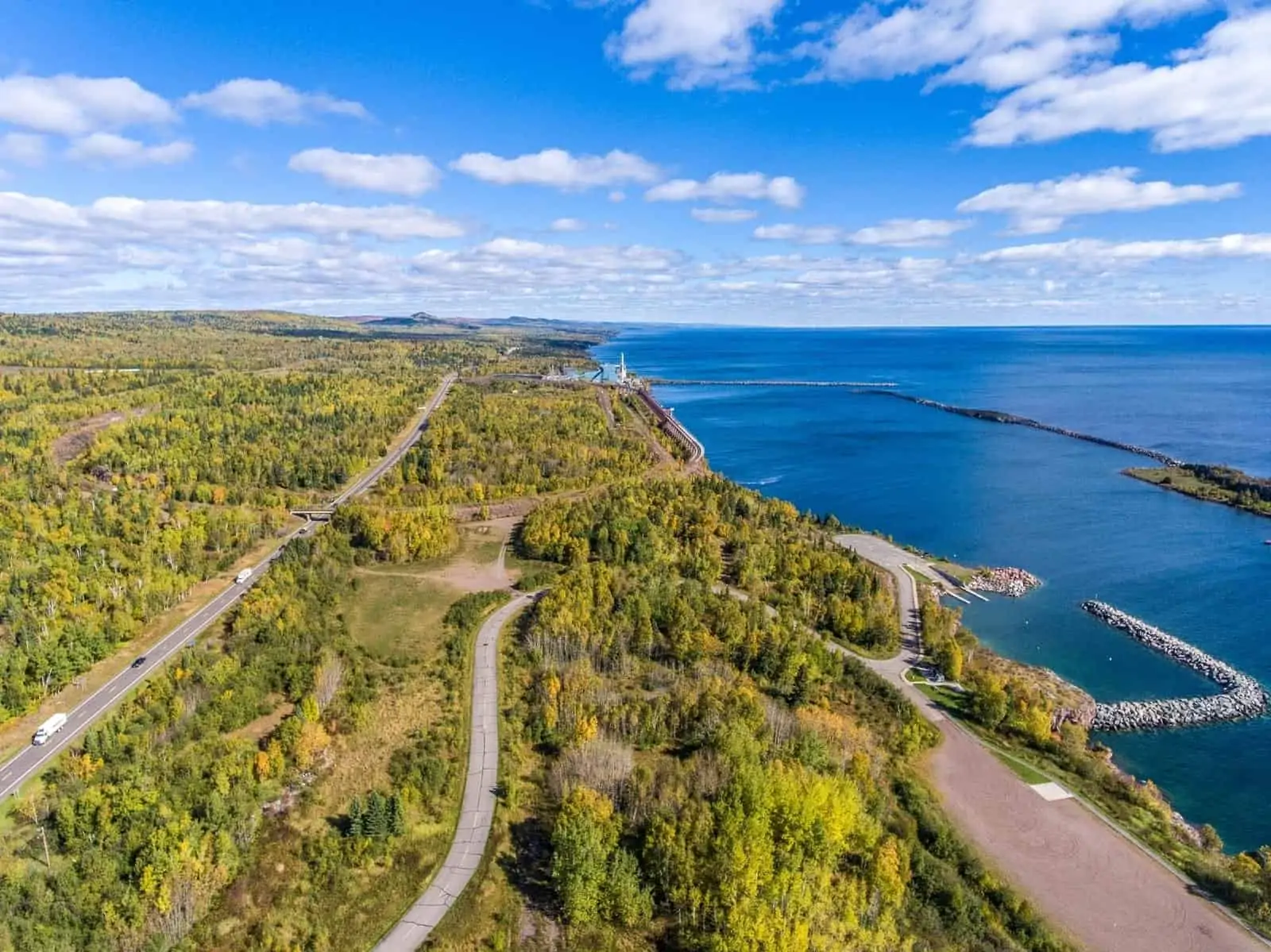 Aerial view of Taconite Harbor