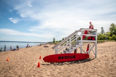 Park Point Beach 12th Street Beach Access to Lake Superior, Duluth WI 