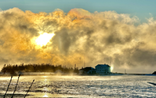 Sea Smoke on the Grand Marais Harbor