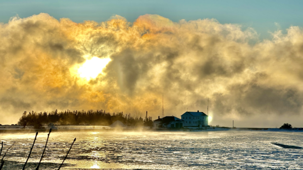 Sea Smoke on the Grand Marais Harbor