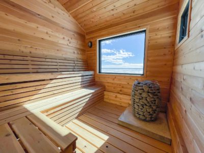 Inside a Sauna at Sisu + Loyly Nordic Sauna