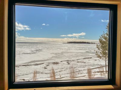 The view out of a sauna window at Sisu + Loyly Nordic Sauna